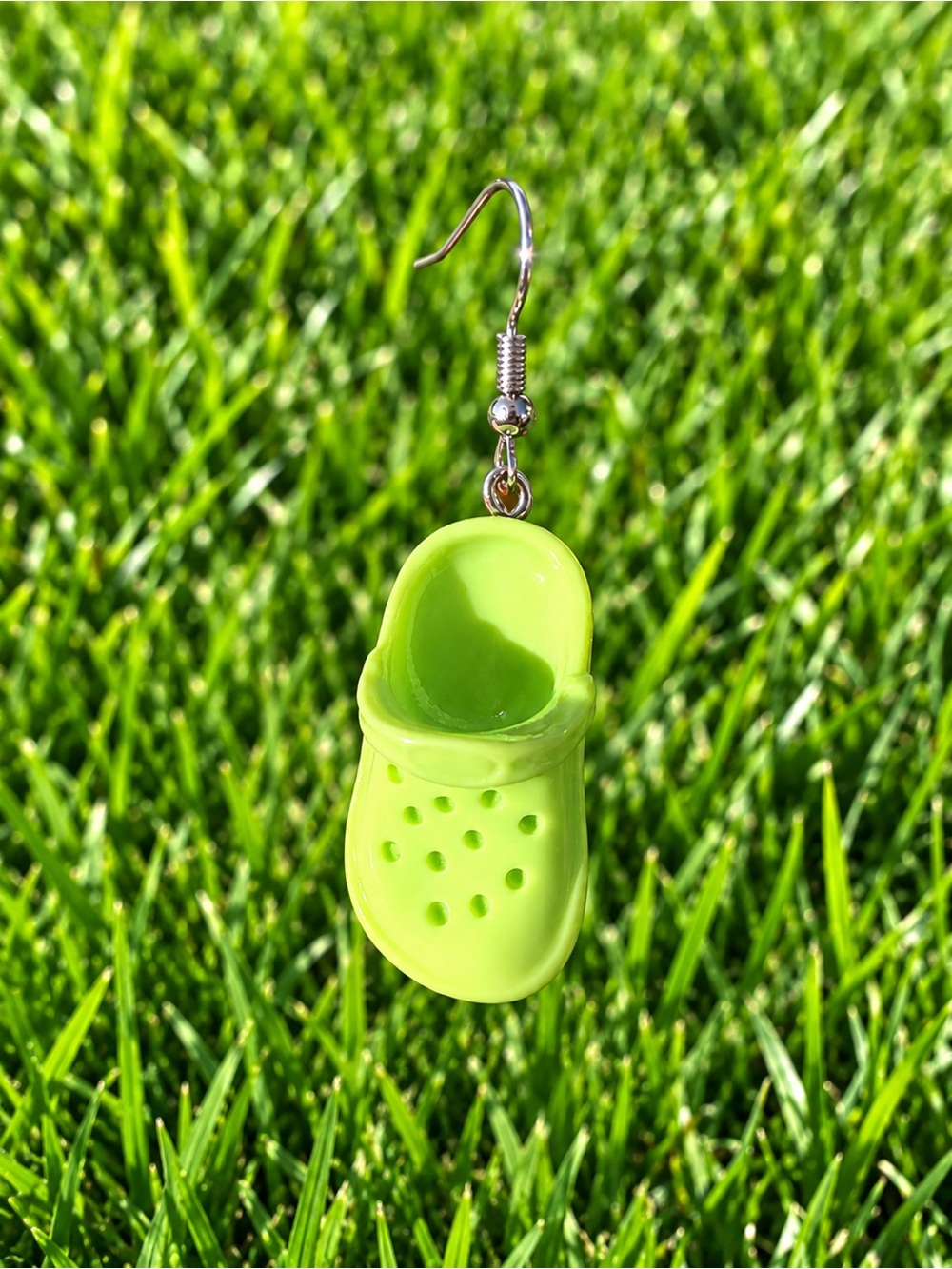 Lime Green Croc Earring